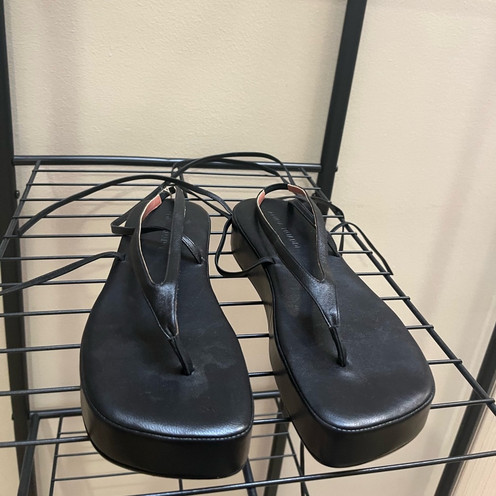 Amina Muaddi Black Sandals
